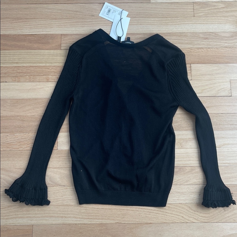 Theory Women's Black Cardigan Sweater size TP - Picture 10 of 12